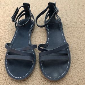 Madewell navy blue leather sandals